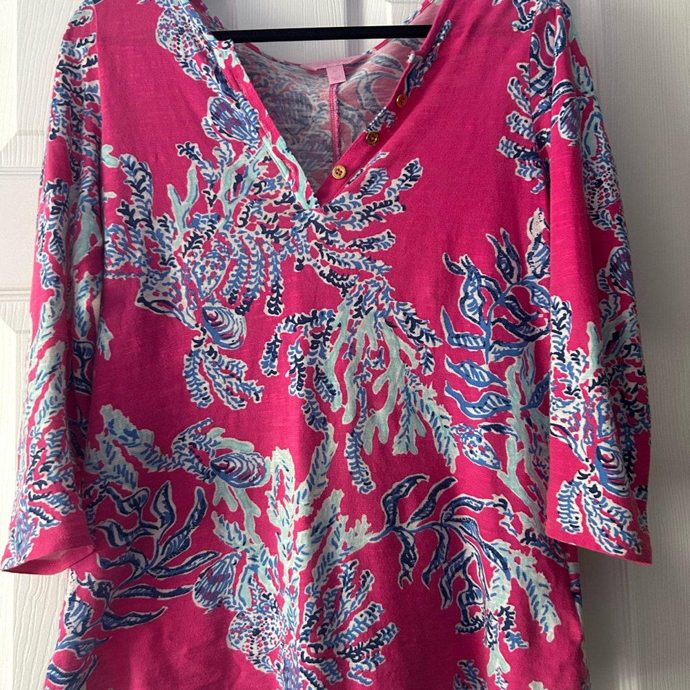 Lilly Pulitzer Pink and Blue Coral print